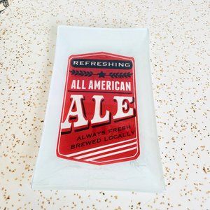 Vintage glass beer themed bar tip tray or ashtray